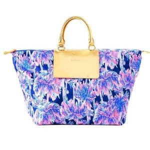 HTF Lilly Pulitzer Packable Escape Weekender Tote Bag Palms Up